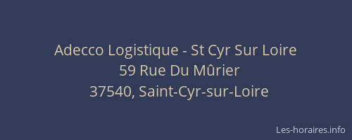 Adecco Logistique - St Cyr Sur Loire
