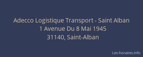 Adecco Logistique Transport - Saint Alban