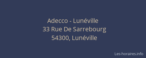 Adecco - Lun&eacute;ville