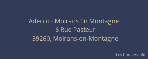 Adecco - Moirans En Montagne