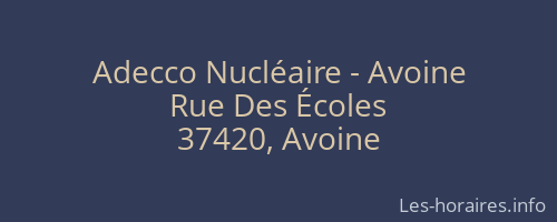 Adecco Nucléaire - Avoine