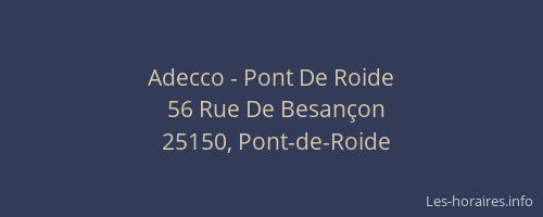 Adecco - Pont De Roide