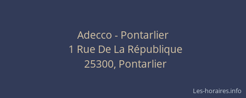 Adecco - Pontarlier
