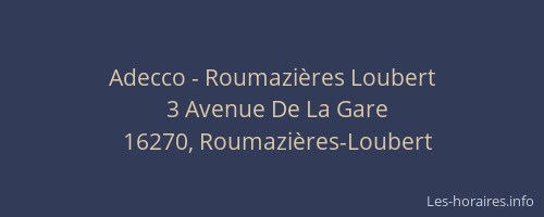 Adecco - Roumazières Loubert