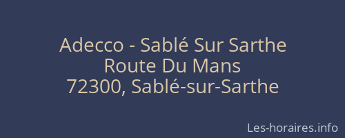 Adecco - Sablé Sur Sarthe