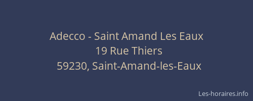 Adecco - Saint Amand Les Eaux
