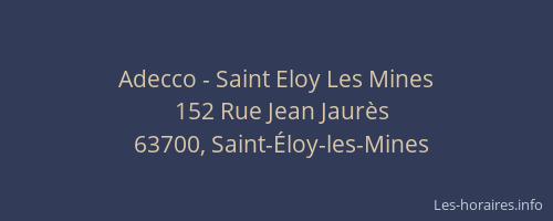 Adecco - Saint Eloy Les Mines