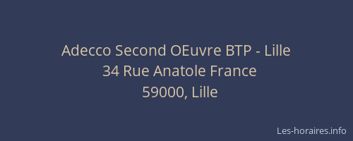 Adecco Second OEuvre BTP - Lille