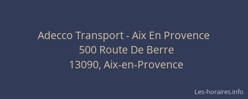 Adecco Transport - Aix En Provence