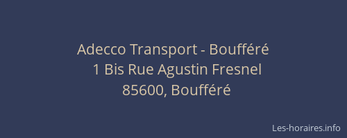 Adecco Transport - Boufféré
