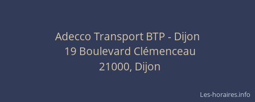 Adecco Transport BTP - Dijon