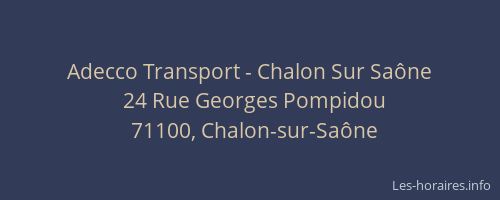 Adecco Transport - Chalon Sur Saône