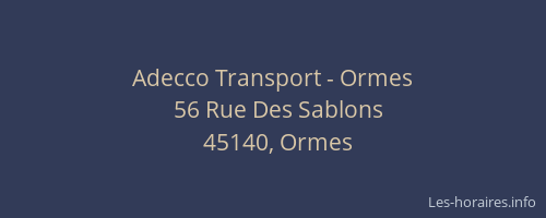 Adecco Transport - Ormes