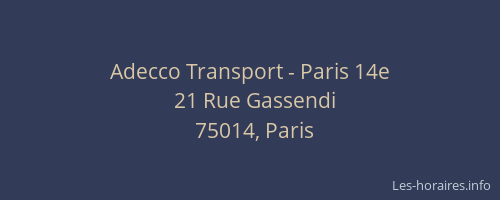 Adecco Transport - Paris 14e