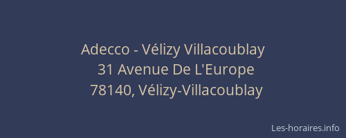 Adecco - Vélizy Villacoublay