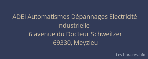 ADEI Automatismes Dépannages Electricité Industrielle