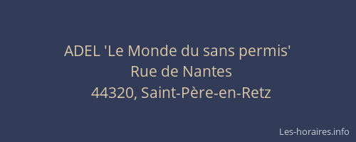 ADEL 'Le Monde du sans permis'