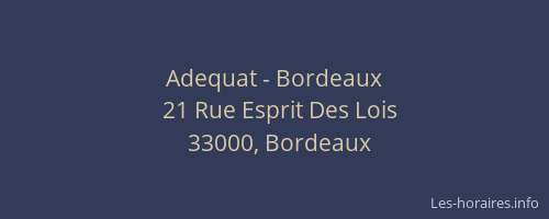 Adequat - Bordeaux