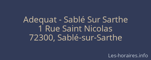 Adequat - Sablé Sur Sarthe