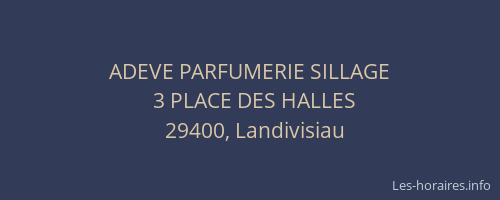 ADEVE PARFUMERIE SILLAGE