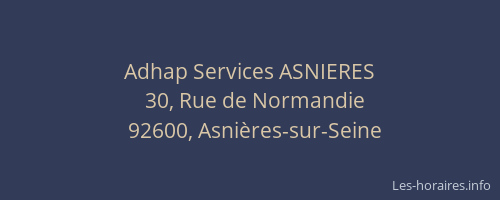 Adhap Services ASNIERES