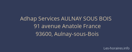 Adhap Services AULNAY SOUS BOIS