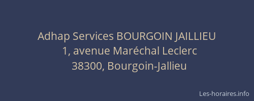 Adhap Services BOURGOIN JAILLIEU