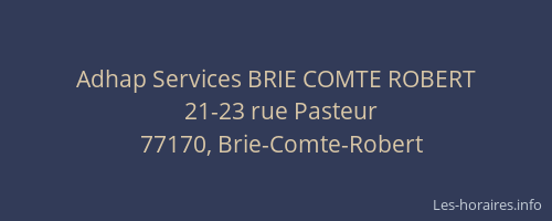 Adhap Services BRIE COMTE ROBERT