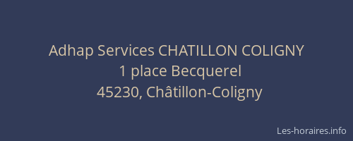 Adhap Services CHATILLON COLIGNY