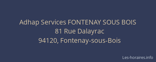 Adhap Services FONTENAY SOUS BOIS