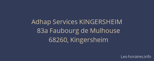 Adhap Services KINGERSHEIM