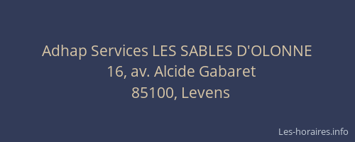 Adhap Services LES SABLES D'OLONNE