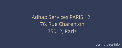 Adhap Services PARIS 12
