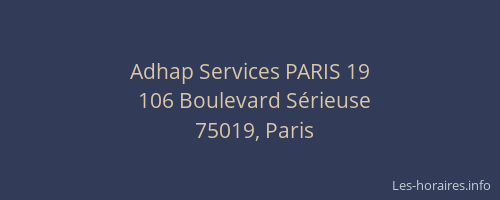 Adhap Services PARIS 19