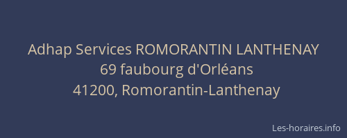 Adhap Services ROMORANTIN LANTHENAY