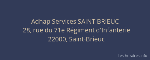 Adhap Services SAINT BRIEUC