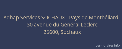 Adhap Services SOCHAUX - Pays de Montbéliard