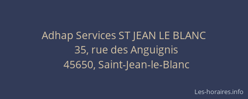 Adhap Services ST JEAN LE BLANC