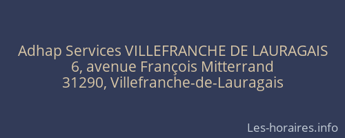 Adhap Services VILLEFRANCHE DE LAURAGAIS