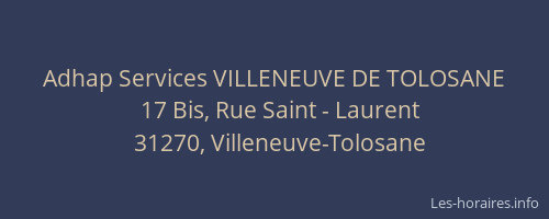 Adhap Services VILLENEUVE DE TOLOSANE