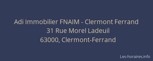 Adi Immobilier FNAIM - Clermont Ferrand
