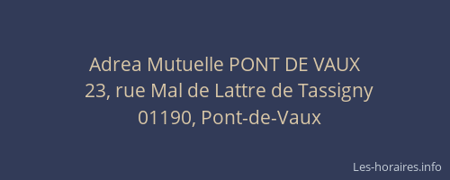 Adrea Mutuelle PONT DE VAUX