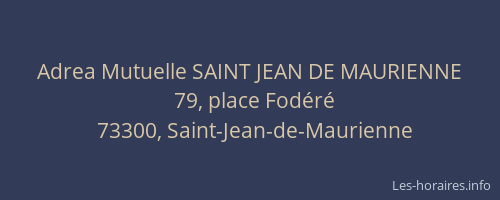 Adrea Mutuelle SAINT JEAN DE MAURIENNE