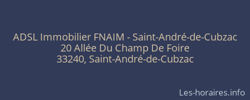 ADSL Immobilier FNAIM - Saint-André-de-Cubzac