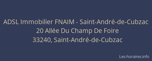 ADSL Immobilier FNAIM - Saint-André-de-Cubzac