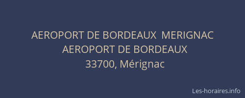 AEROPORT DE BORDEAUX  MERIGNAC