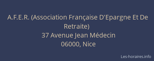 A.F.E.R. (Association Française D'Epargne Et De Retraite)