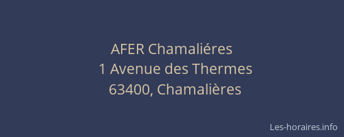 AFER Chamali&eacute;res