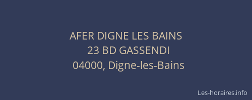AFER DIGNE LES BAINS