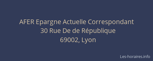 AFER Epargne Actuelle Correspondant